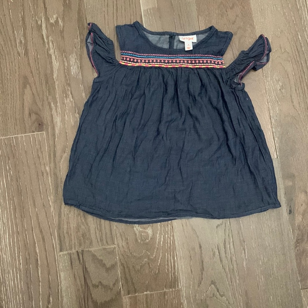 Girls embroidered denim dress size 5